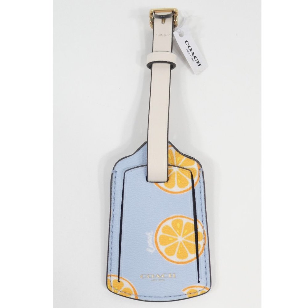 Coach‎ Orange Blue Luggage Tag NWT 3343